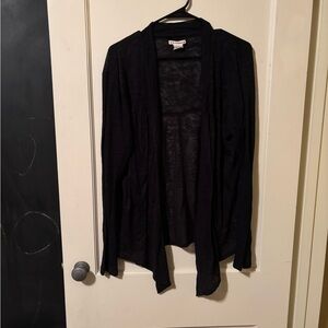 Ruff Hewn Black Open-Front Cardigan
